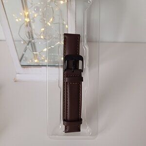Coffee Brown Watch Band for Smart Watches with Quick Release Button Width 18 mm